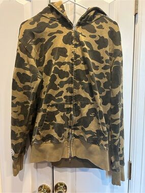 BAPE bathing ape camo shark zip hoodie